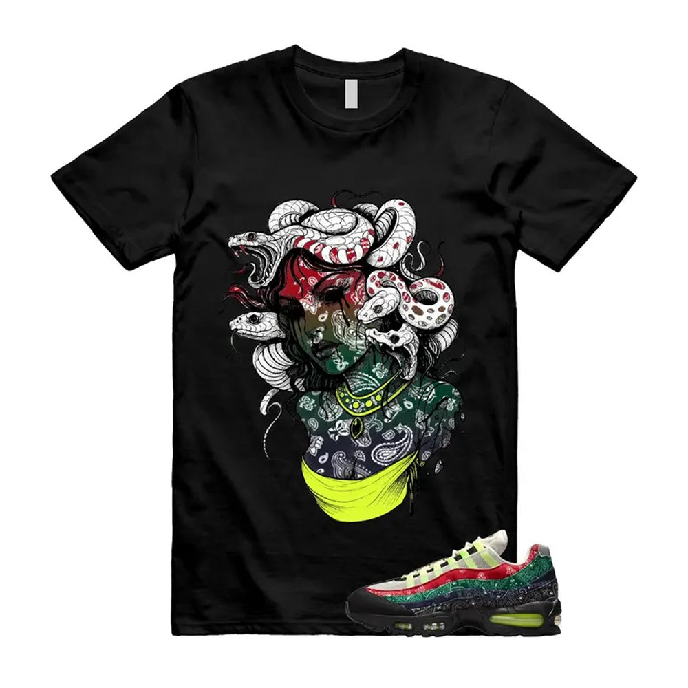 Air Max 95 Paisley Bandana Big Bubble Neon Volt Red Green Black Navy Shirt To Match Snakes T-Shirt, Match Sneaker Tee