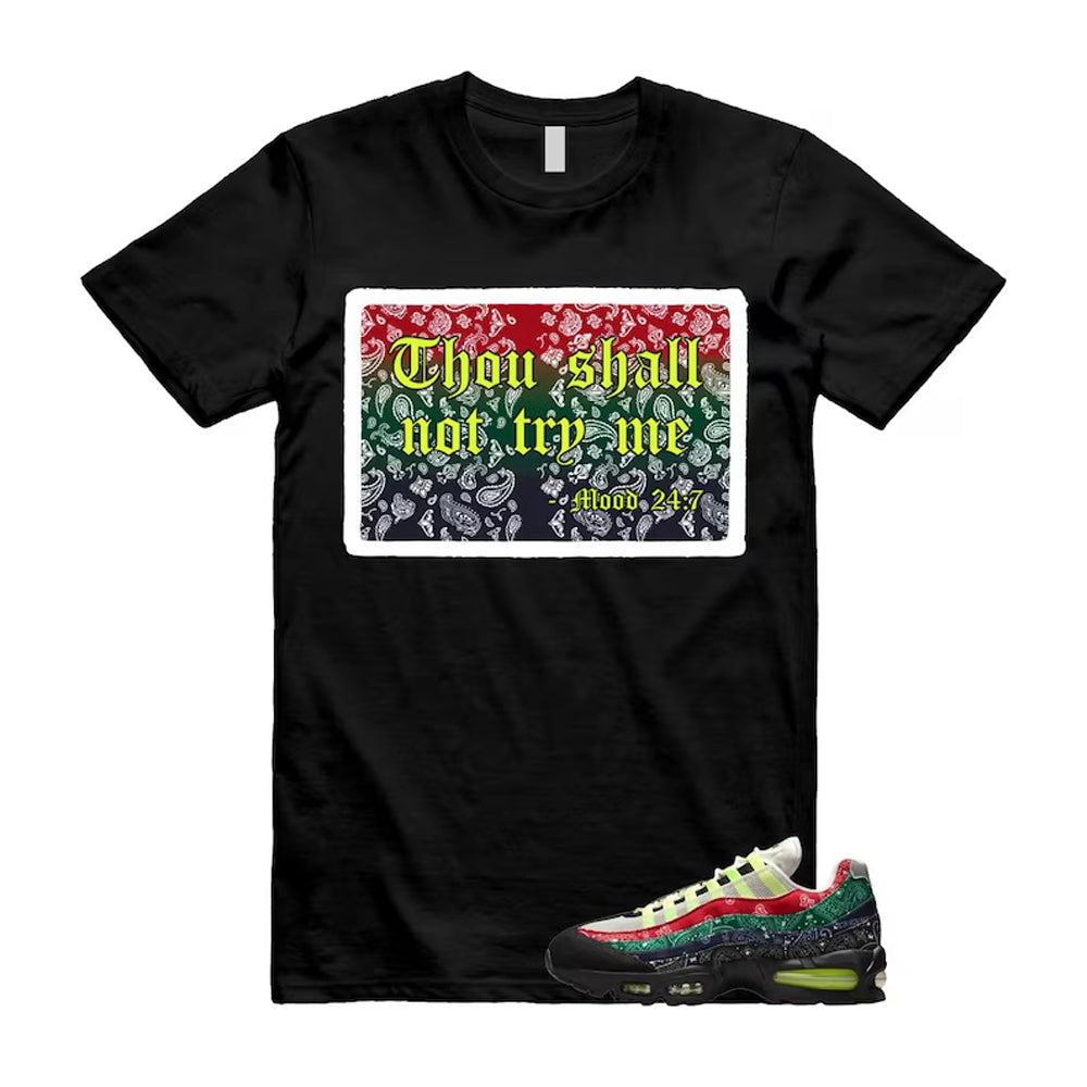 Air Max 95 Paisley Bandana Big Bubble Neon Volt Red Green Black Navy Shirt To Match Mood T-Shirt, Match Sneaker Tee