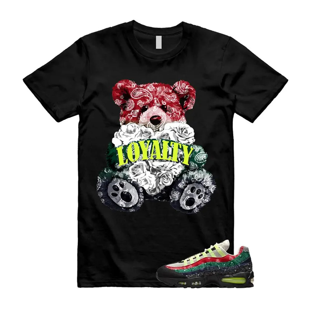 Air Max 95 Paisley Bandana Big Bubble Neon Volt Red Green Black Navy Shirt To Match Loyalty T-Shirt, Match Sneaker Tee