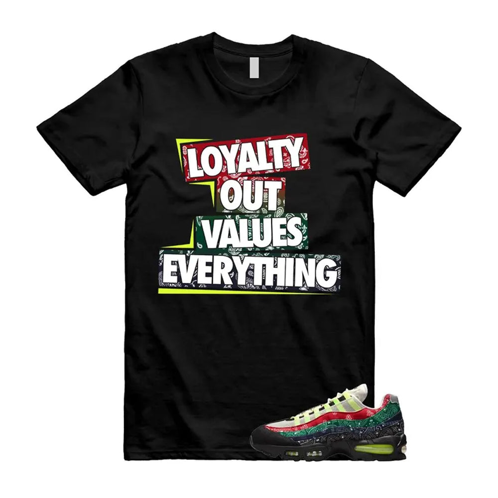 Air Max 95 Paisley Bandana Big Bubble Neon Volt Red Green Black Navy Shirt To Match Love T-Shirt, Match Sneaker Tee