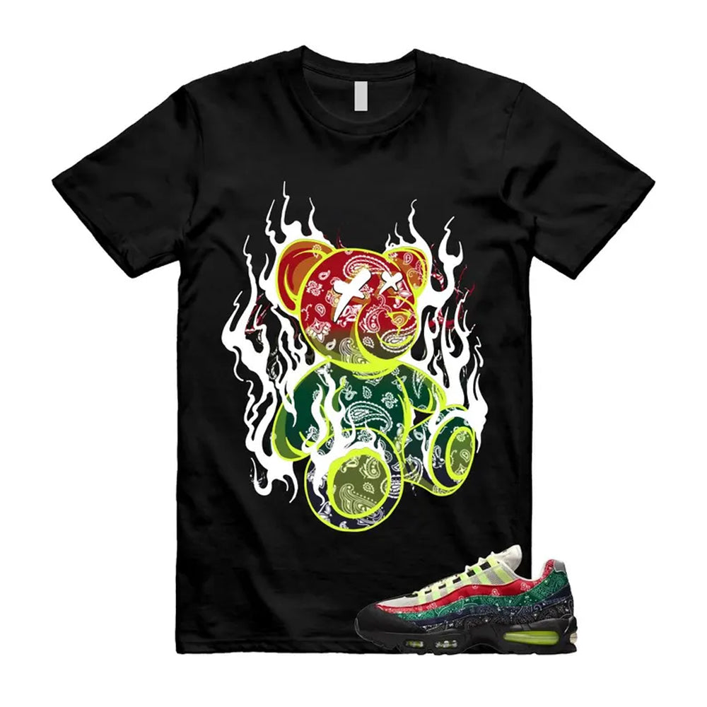 Air Max 95 Paisley Bandana Big Bubble Neon Volt Red Green Black Navy Shirt To Match Lit T-Shirt, Match Sneaker Tee