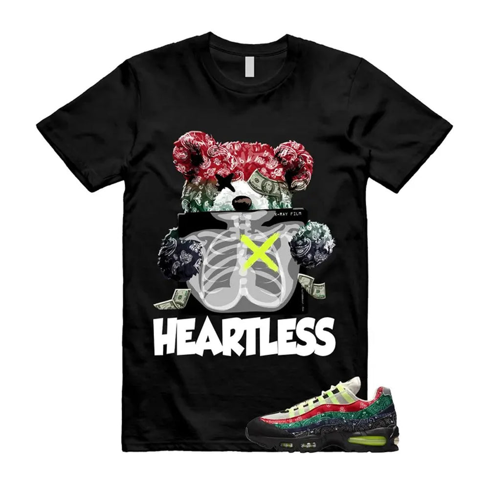 Air Max 95 Paisley Bandana Big Bubble Neon Volt Red Green Black Navy Shirt To Match Heartless T-Shirt, Match Sneaker Tee