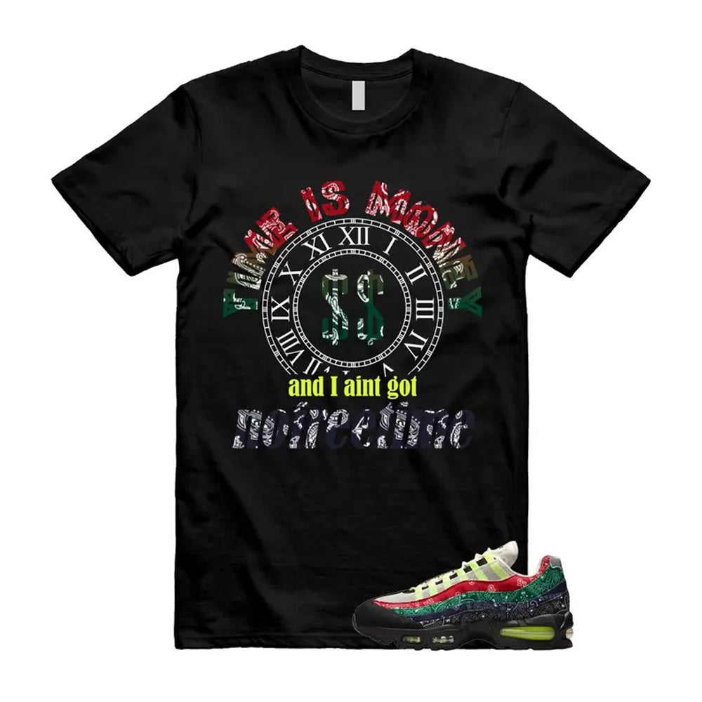 Air Max 95 Paisley Bandana Big Bubble Neon Volt Red Green Black Navy Shirt To Match Free Time T-Shirt, Match Sneaker Tee