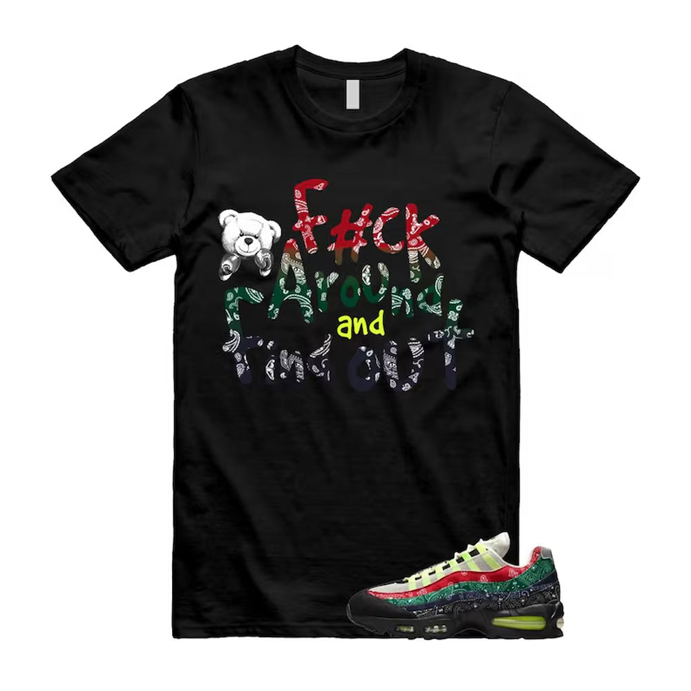 Air Max 95 Paisley Bandana Big Bubble Neon Volt Red Green Black Navy Shirt To Match Fck T-Shirt, Match Sneaker Tee