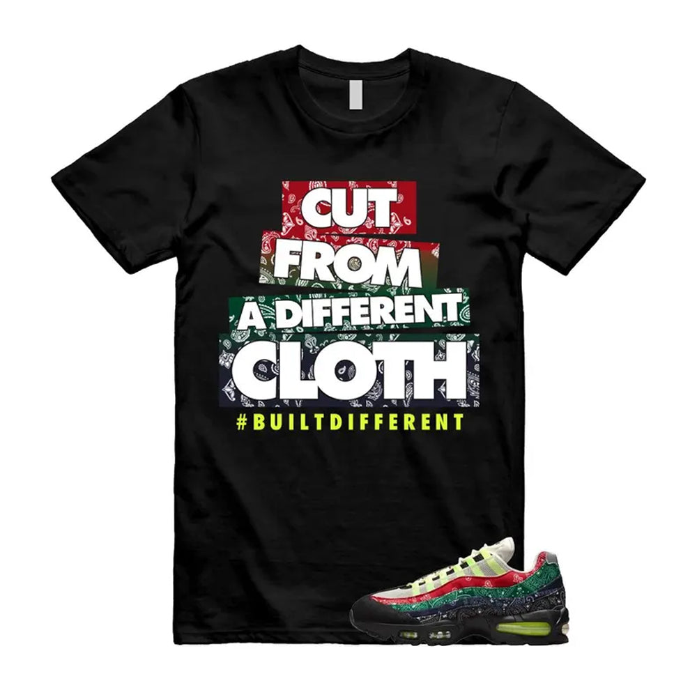 Air Max 95 Paisley Bandana Big Bubble Neon Volt Red Green Black Navy Shirt To Match Cloth T-Shirt, Match Sneaker Tee