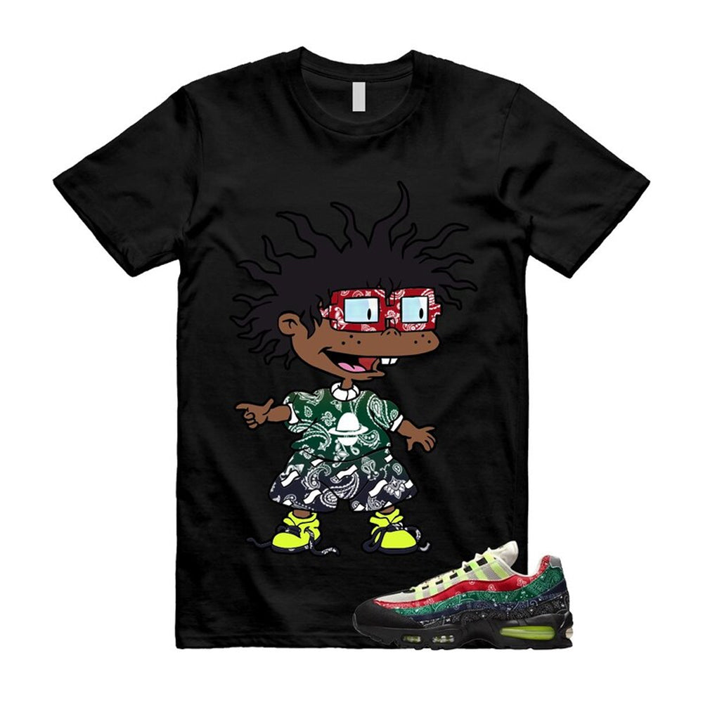 Air Max 95 Paisley Bandana Big Bubble Neon Volt Red Green Black Navy Shirt To Match Chuckie T-Shirt, Match Sneaker Tee