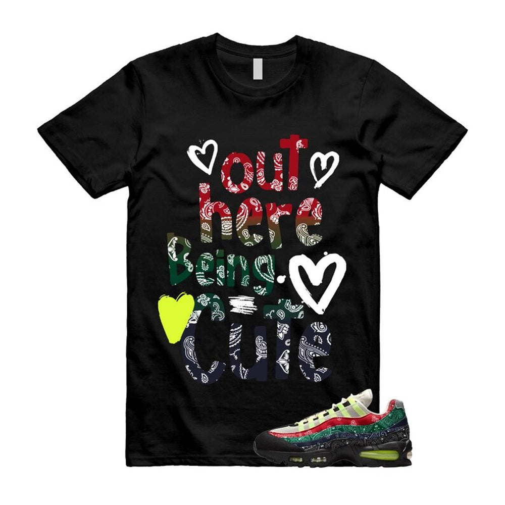 Air Max 95 Paisley Bandana Big Bubble Neon Volt Red Green Black Navy Shirt To Match Out Here Being Cute T-Shirt, Match Sneaker Tee