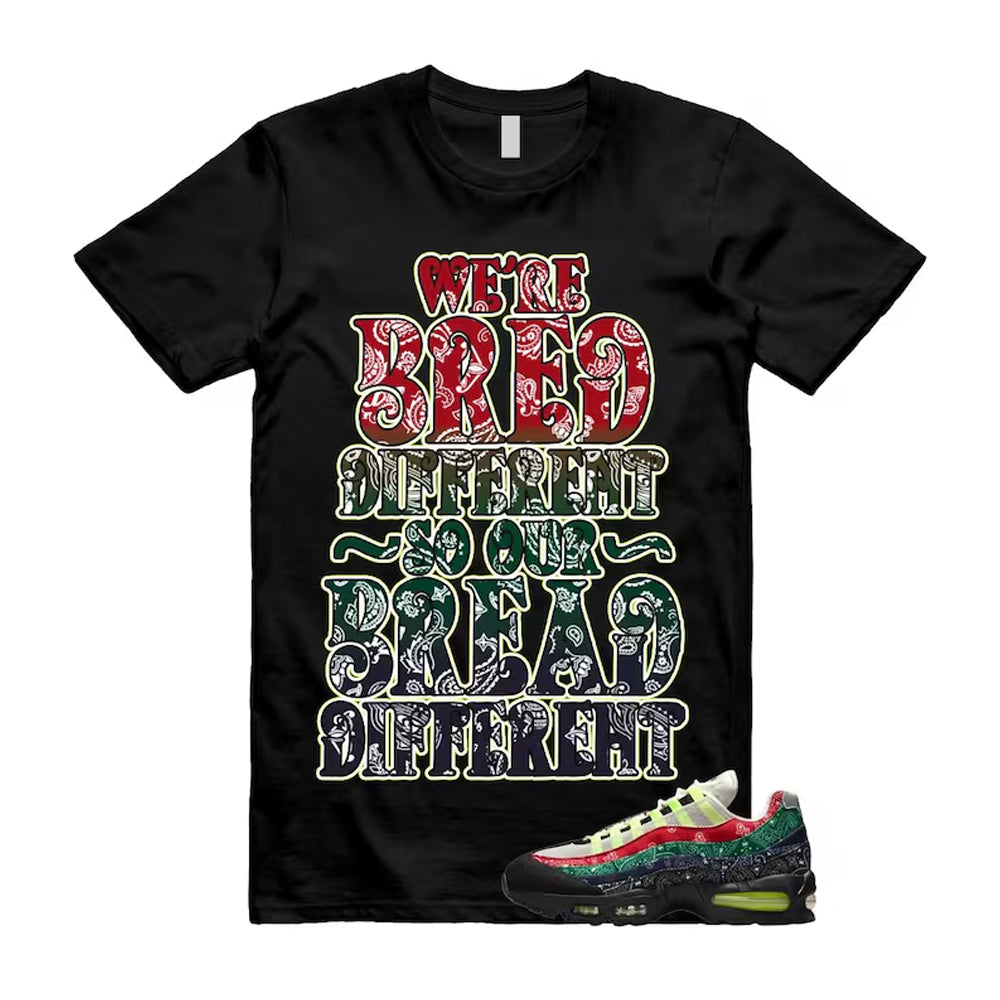 Air Max 95 Paisley Bandana Big Bubble Neon Volt Red Green Black Navy Shirt To Match Bread T-Shirt, Match Sneaker Tee