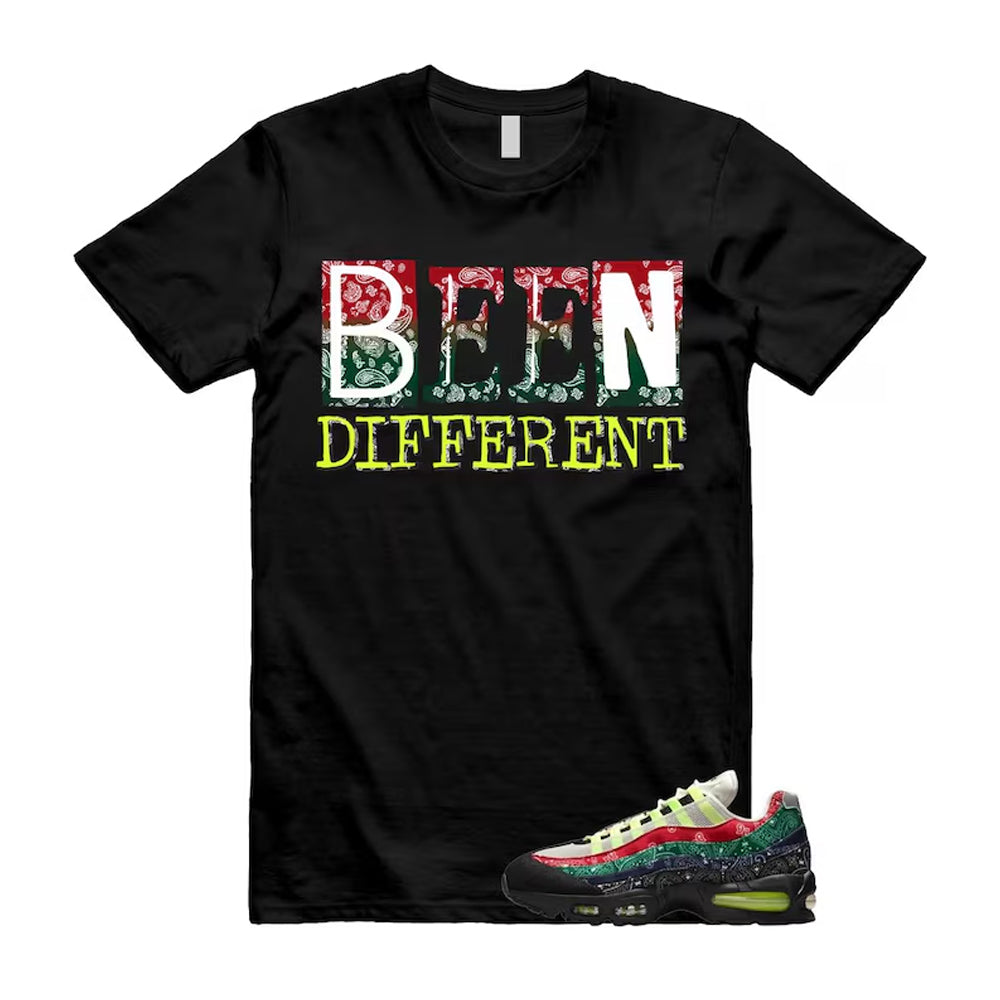 Air Max 95 Paisley Bandana Big Bubble Neon Volt Red Green Black Navy Shirt To Match Been Different T-Shirt, Match Sneaker Tee