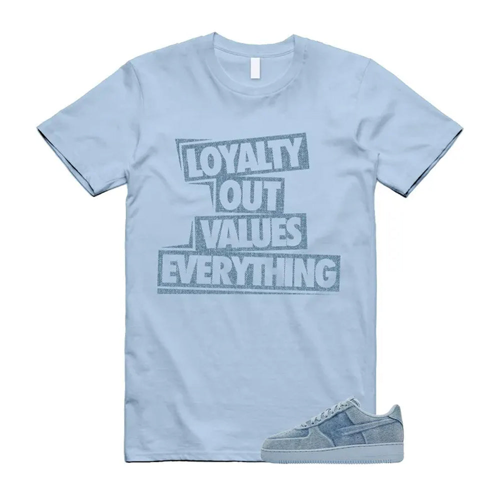 Air Force 1 Denim Light Armory Blue Shirt To Match Love T-Shirt, Match Sneaker Tee