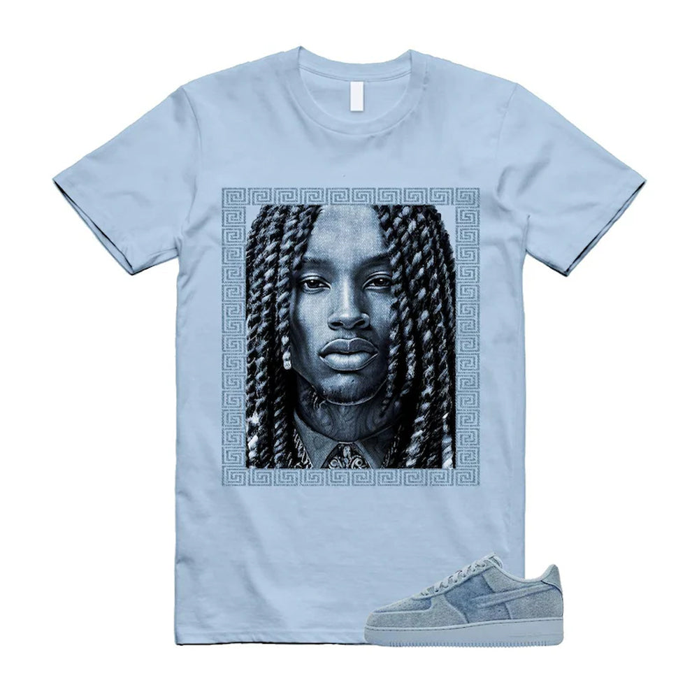 Air Force 1 Denim Light Armory Blue Shirt To Match Von T-Shirt, Match Sneaker Tee