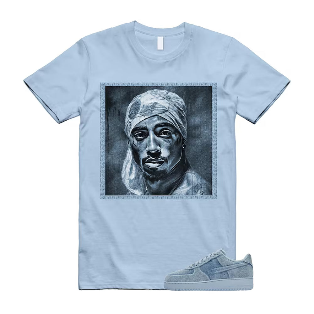 Air Force 1 Denim Light Armory Blue Shirt To Match Pac T-Shirt, Match Sneaker Tee