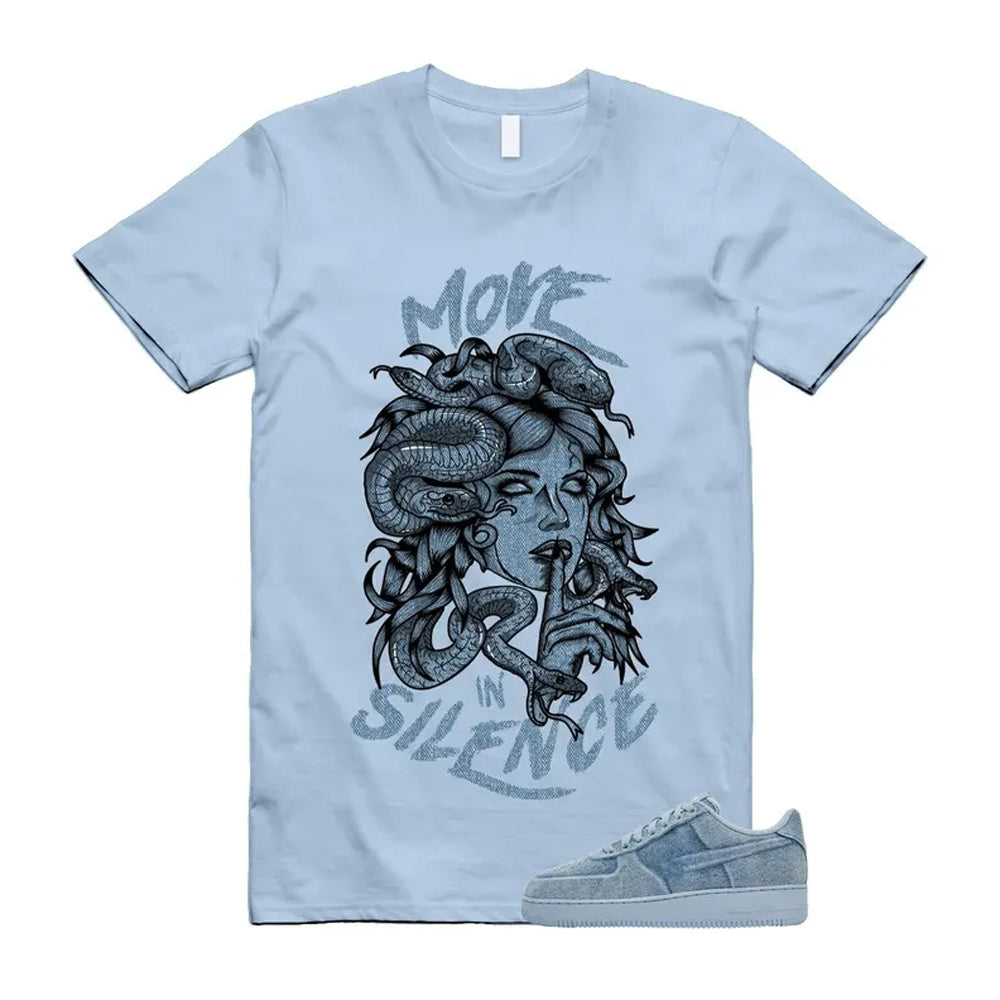 Air Force 1 Denim Light Armory Blue Shirt To Match Move In Silence T-Shirt, Match Sneaker Tee