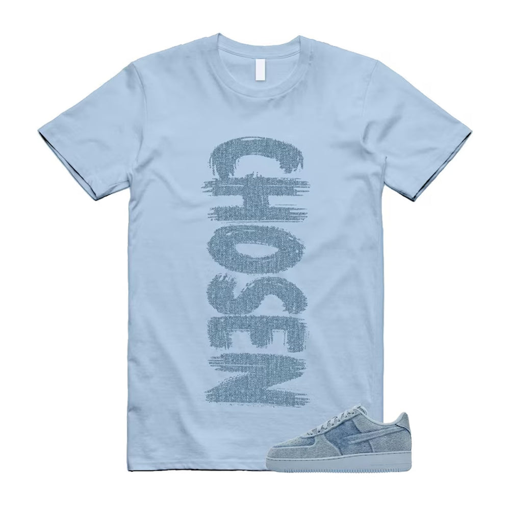 Air Force 1 Denim Light Armory Blue Shirt To Match Chosen T-Shirt, Match Sneaker Tee