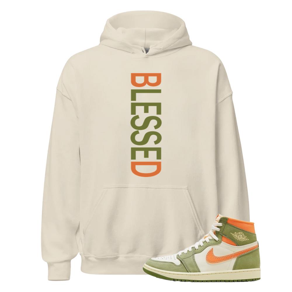 Air Jordan 1 High OG Craft Celadon Shirt to Match BLESSED Hoodie FB9934-300 Match Sneaker Tee