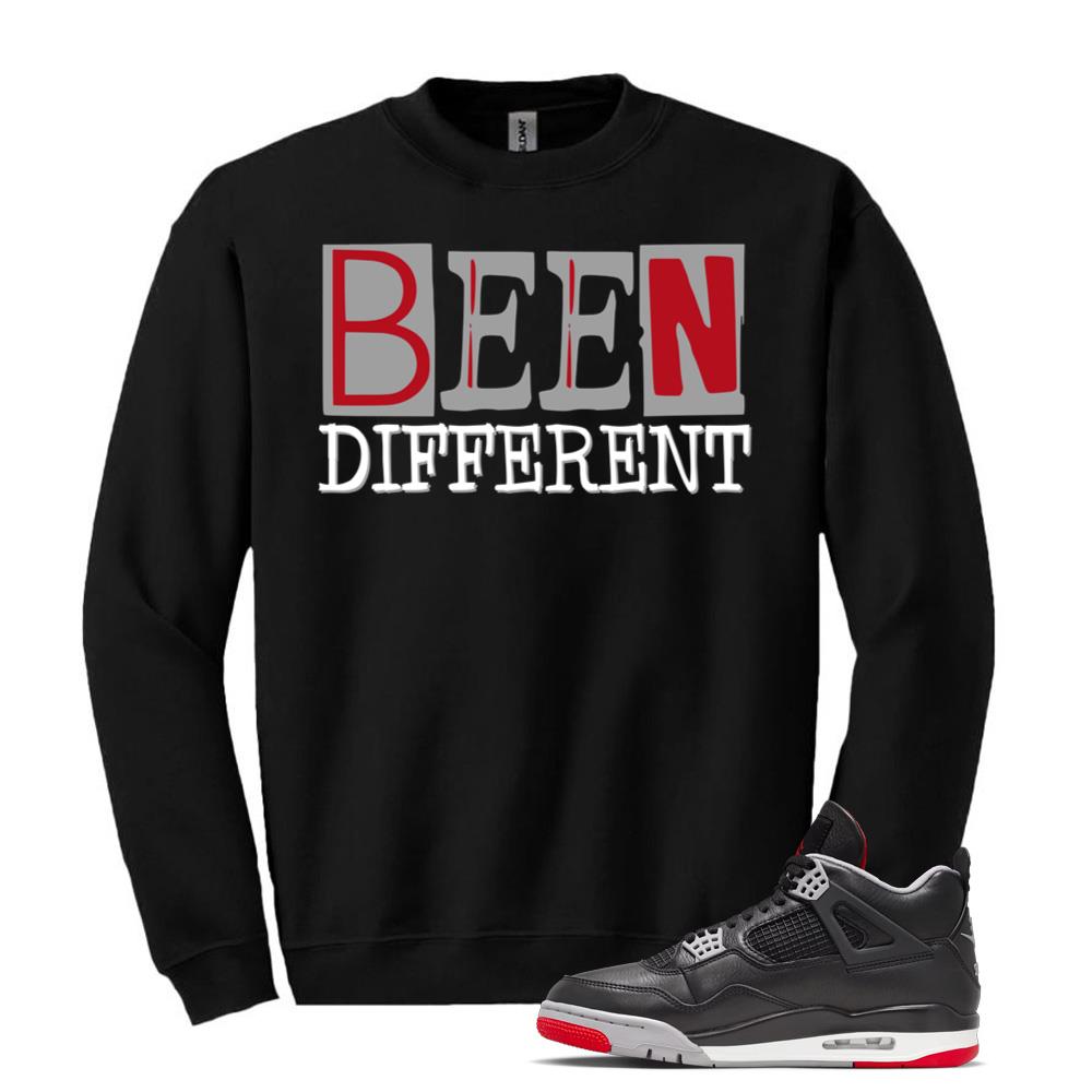 Air Jordan 4 BRED Reimagined Sneaker Been Different Sweatshirt Match FV5029-006 Match Sneaker Tee