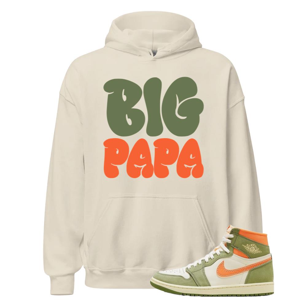 Air Jordan 1 High OG Craft Celadon Shirt to Match Big Papa Hoodie FB9934-300 Match Sneaker Tee