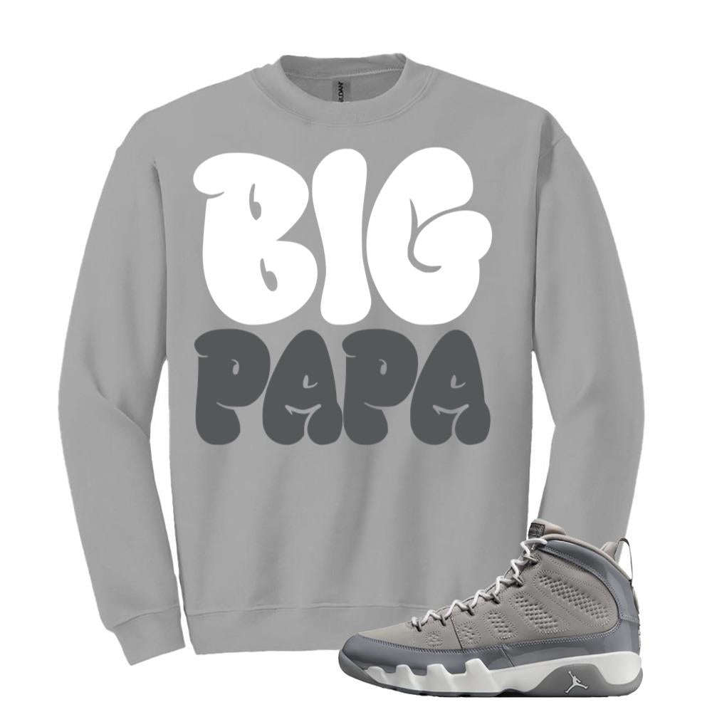 Jordan 9 Retro Cool Grey Sweatshirt to Match Big Papa HV4794-011 Match Sneaker Tee