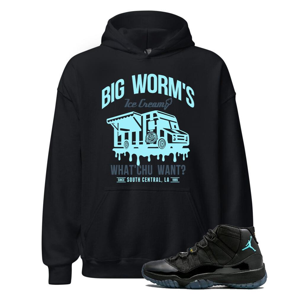 Air Jordan 11 Retro Gamma Blue Shirt to Match Big Worm's Ice Cream What'chu Want Hoodie 378037-006 Match Sneaker Tee