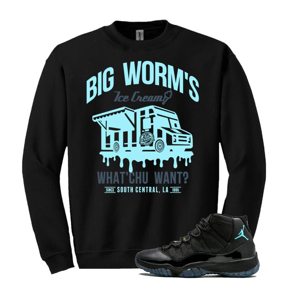 Air Jordan 11 Retro Gamma Blue Shirt to Match Big Worm's Ice Cream What'chu Want Sweatshirt 378037-006 Match Sneaker Tee