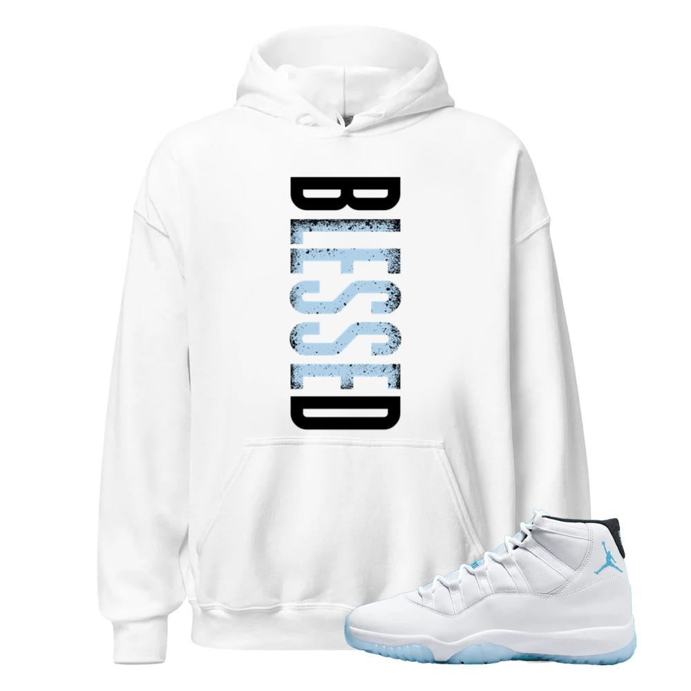 Air Jordan 11 Retro Legend Blue Hoodie to Match Blessed Black CT8012-104 Match Sneaker Tee