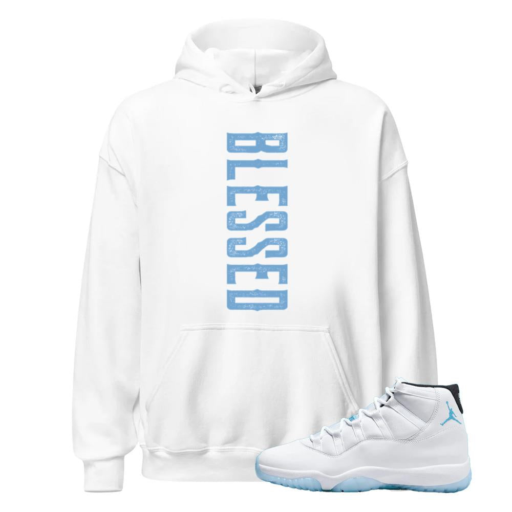 Air Jordan 11 Retro Legend Blue Hoodie to Match Blessed CT8012-104 Match Sneaker Tee