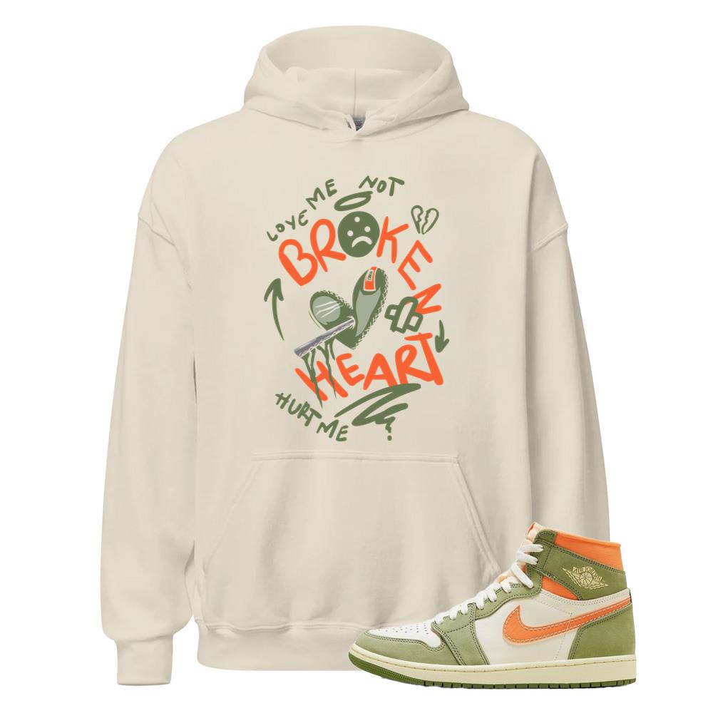 Air Jordan 1 High OG Craft Celadon Shirt to Match Broken Heart Hoodie FB9934-300 Match Sneaker Tee