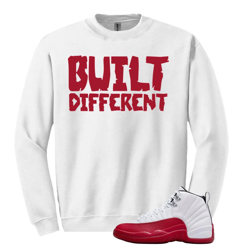 Air Jordan 12 Cherry Red Sweatshirt to Match Built Different CT8013-116 Match Sneaker Tee