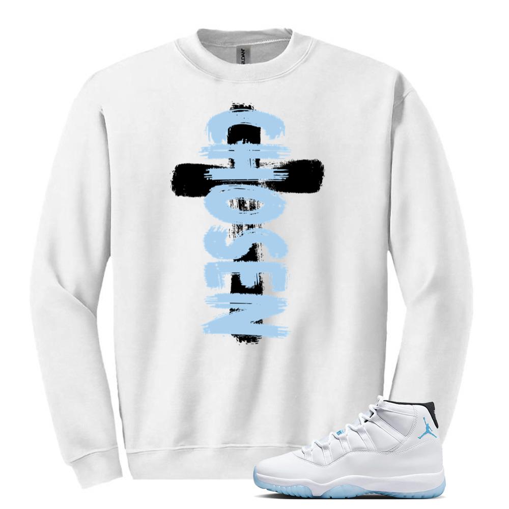 Air Jordan 11 Retro Legend Blue Sweatshirt to Match Chosen CT8012-104 Match Sneaker Tee