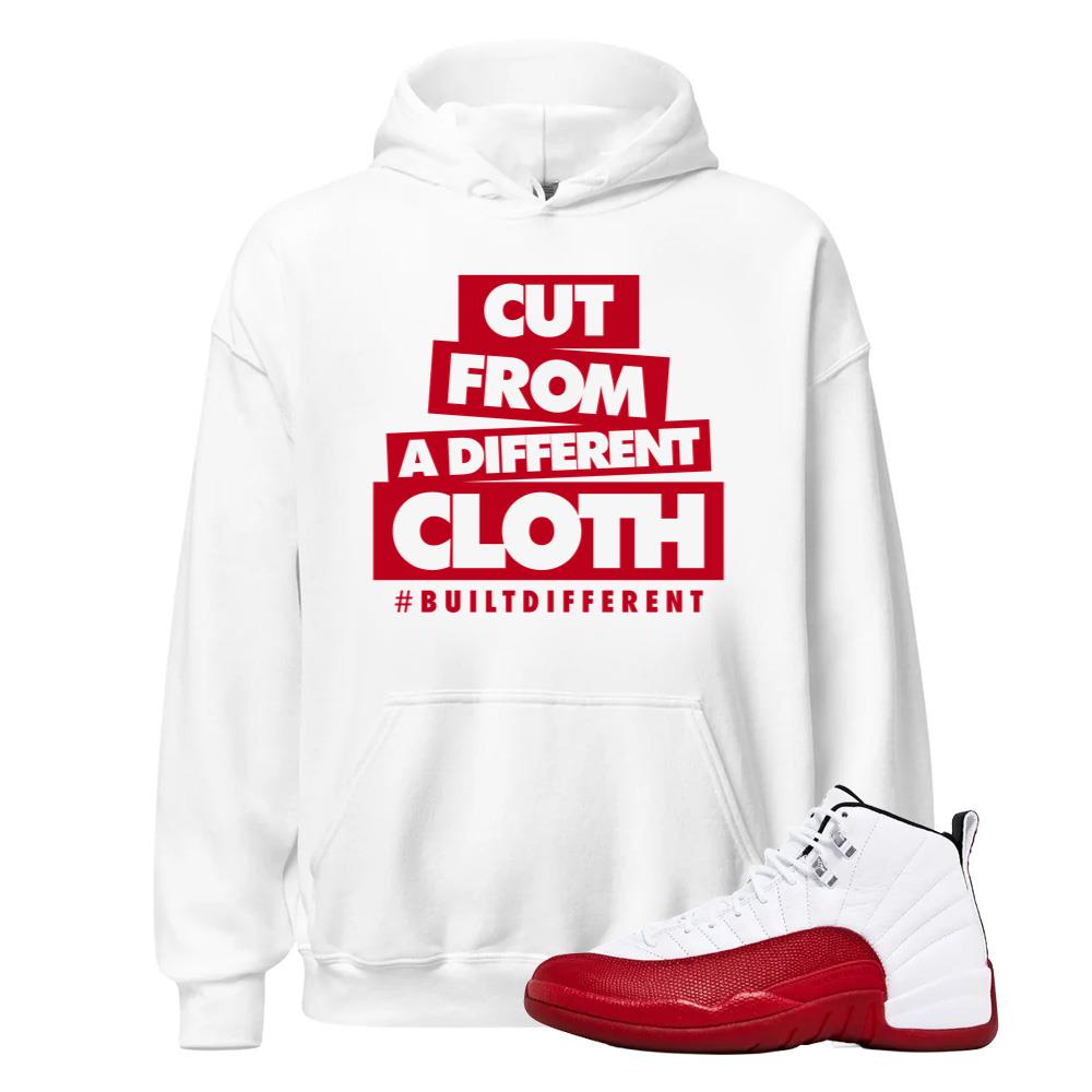 Air Jordan 12 Cherry Red Shirt to Match Cut From A Different Cloth Hoodie Match Sneaker Tee