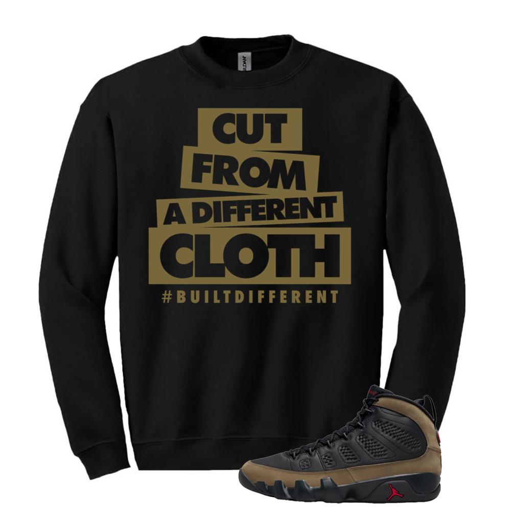 Air Jordan 9 Olive Shirt to Match Cut From A Different Cloth Sweatshirt HV4794-030 Match Sneaker Tee