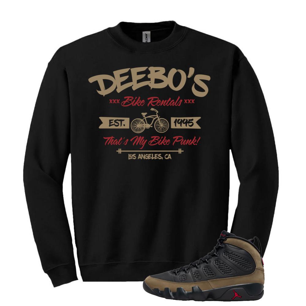 Air Jordan 9 Olive Shirt to Match Deebo?s Bike Rentals Sweatshirt HV4794-030 Match Sneaker Tee