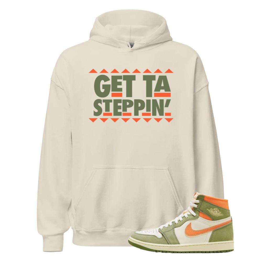 Air Jordan 1 High OG Craft Celadon Shirt to Match Get Ta Steppin Hoodie FB9934-300 Match Sneaker Tee