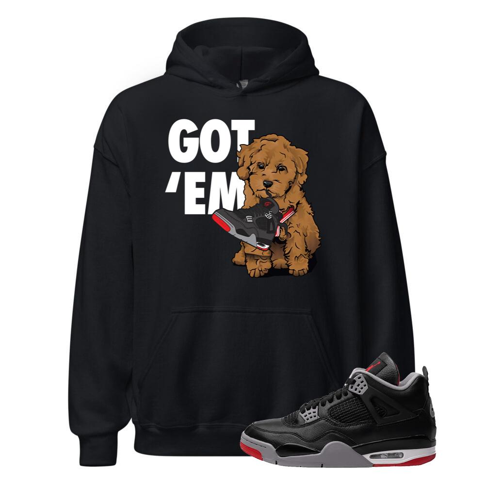 Air Jordan 4 BRED Reimagined Shirt to Match Go ’Em Hoodie FV5029-006 Match Sneaker Tee