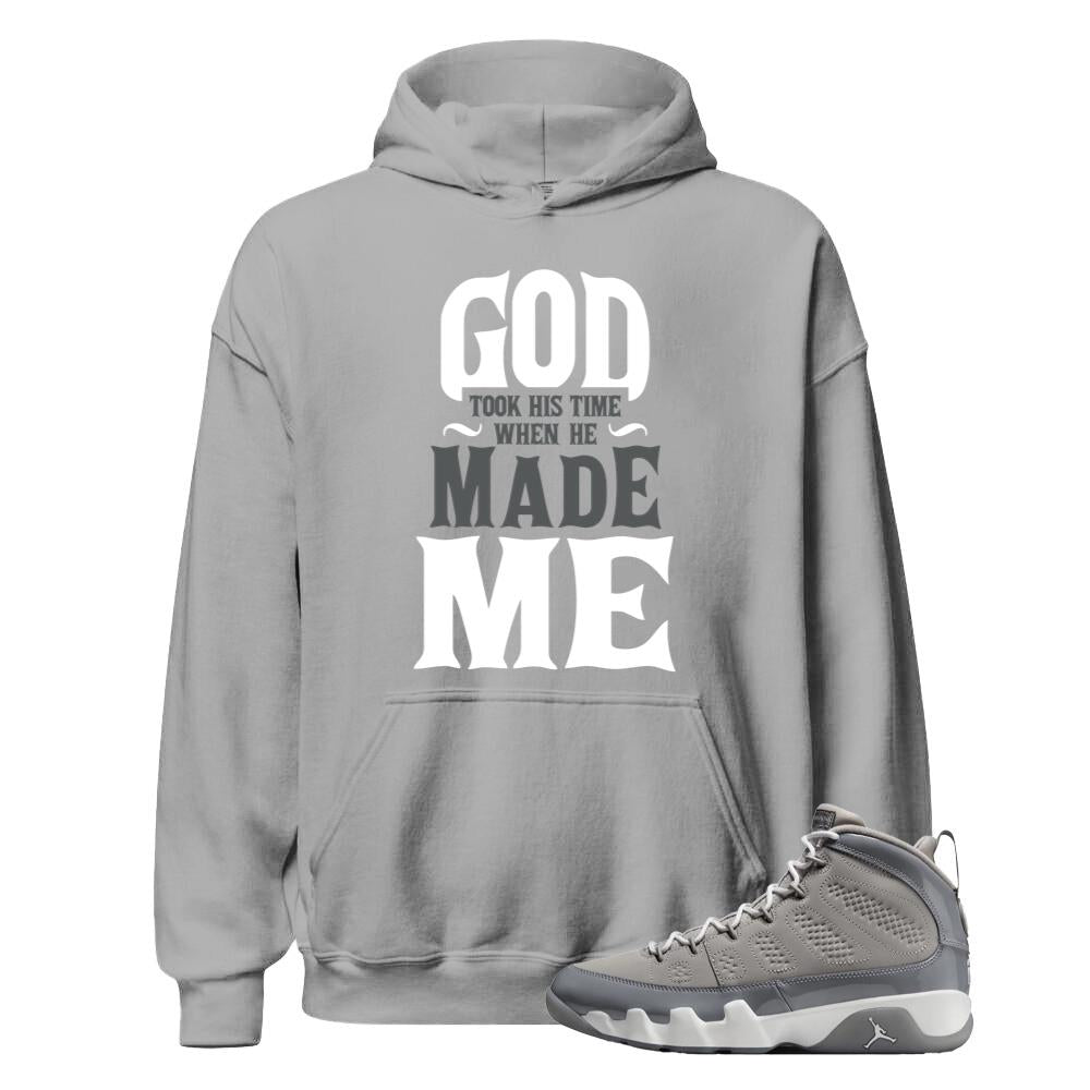 Air Jordan 9 Retro Cool Grey Shirt to Match God Took His Time On Me Hoodie HV4794-011 Match Sneaker Tee
