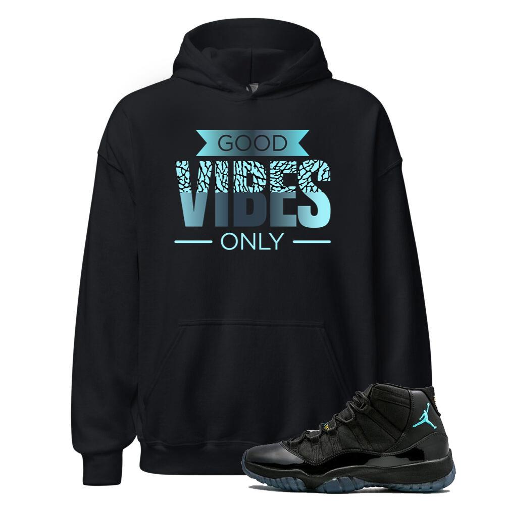 Air Jordan 11 Retro Gamma Blue Hoodie to Match Good Vibes Only 378037-006 Match Sneaker Tee