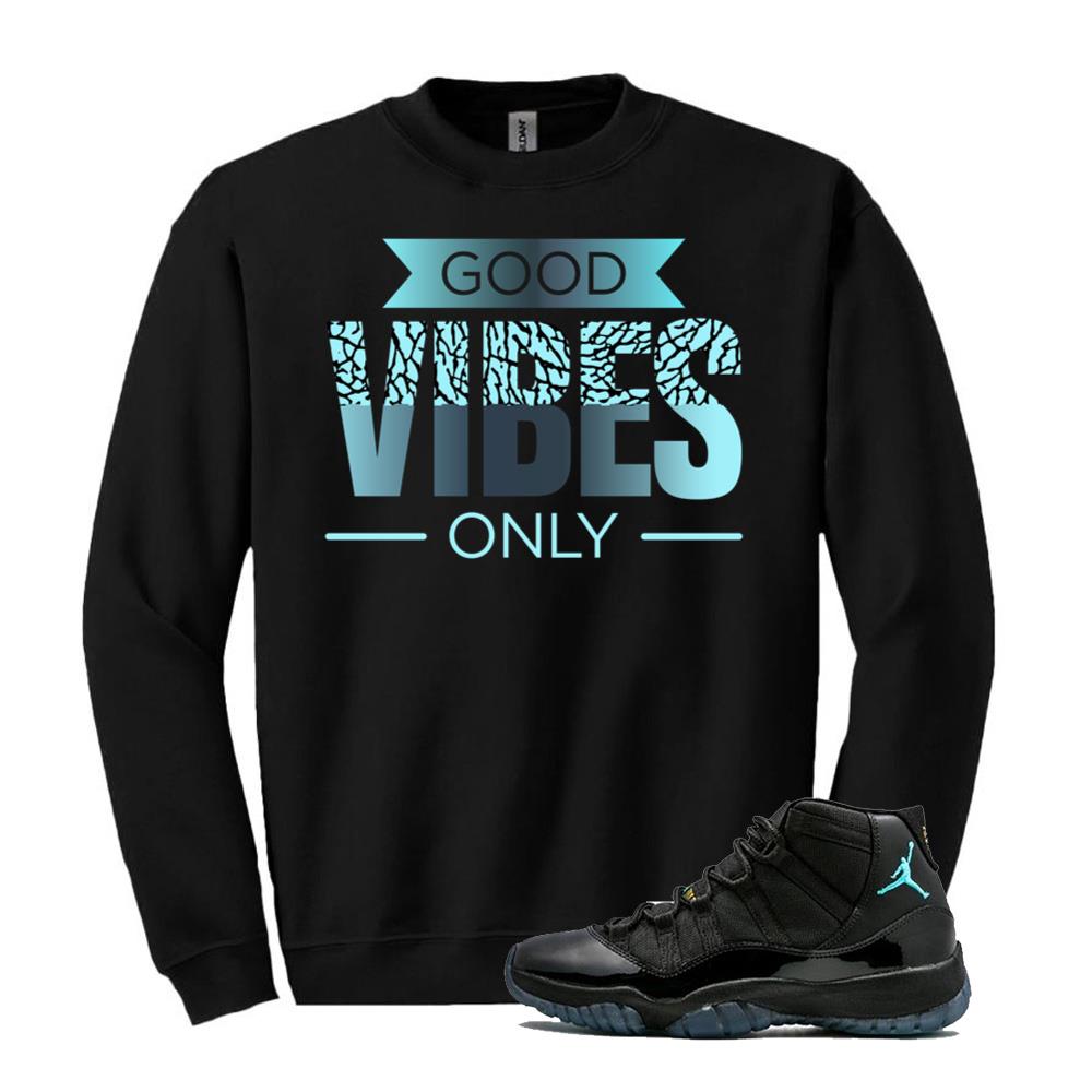 Air Jordan 11 Retro Gamma Blue Shirt to Match Good Vibes Only Sweatshirt 378037-006 Match Sneaker Tee
