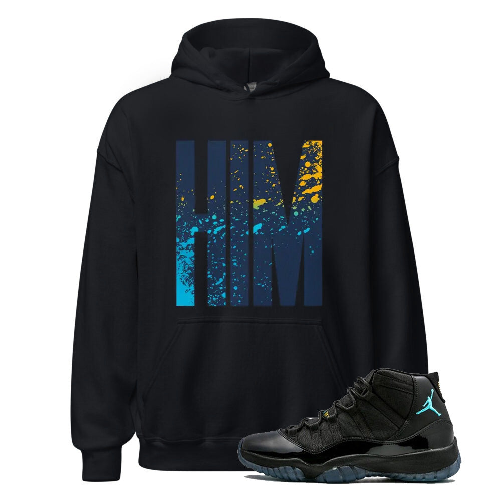 Jordan 11 Gamma Blue HIM Hoodie to Match 378037-006 Match Sneaker Tee