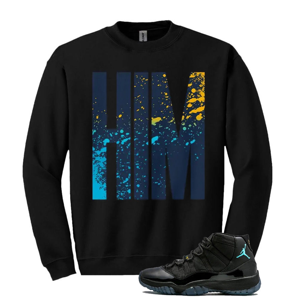 Jordan 11 Gamma Blue HIM Sweatshirt to Match 378037-006 Match Sneaker Tee