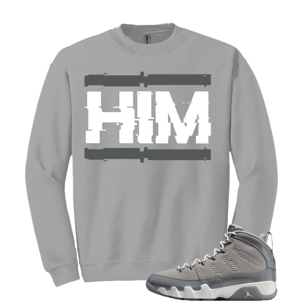 Jordan 9 Retro Cool Grey Sweatshirt to Match HIM HV4794-011 Match Sneaker Tee