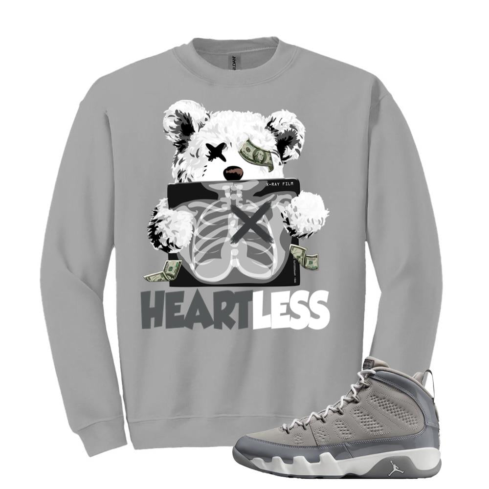Jordan 9 Retro Cool Grey Sweatshirt to Match Heartless HV4794-011 Match Sneaker Tee