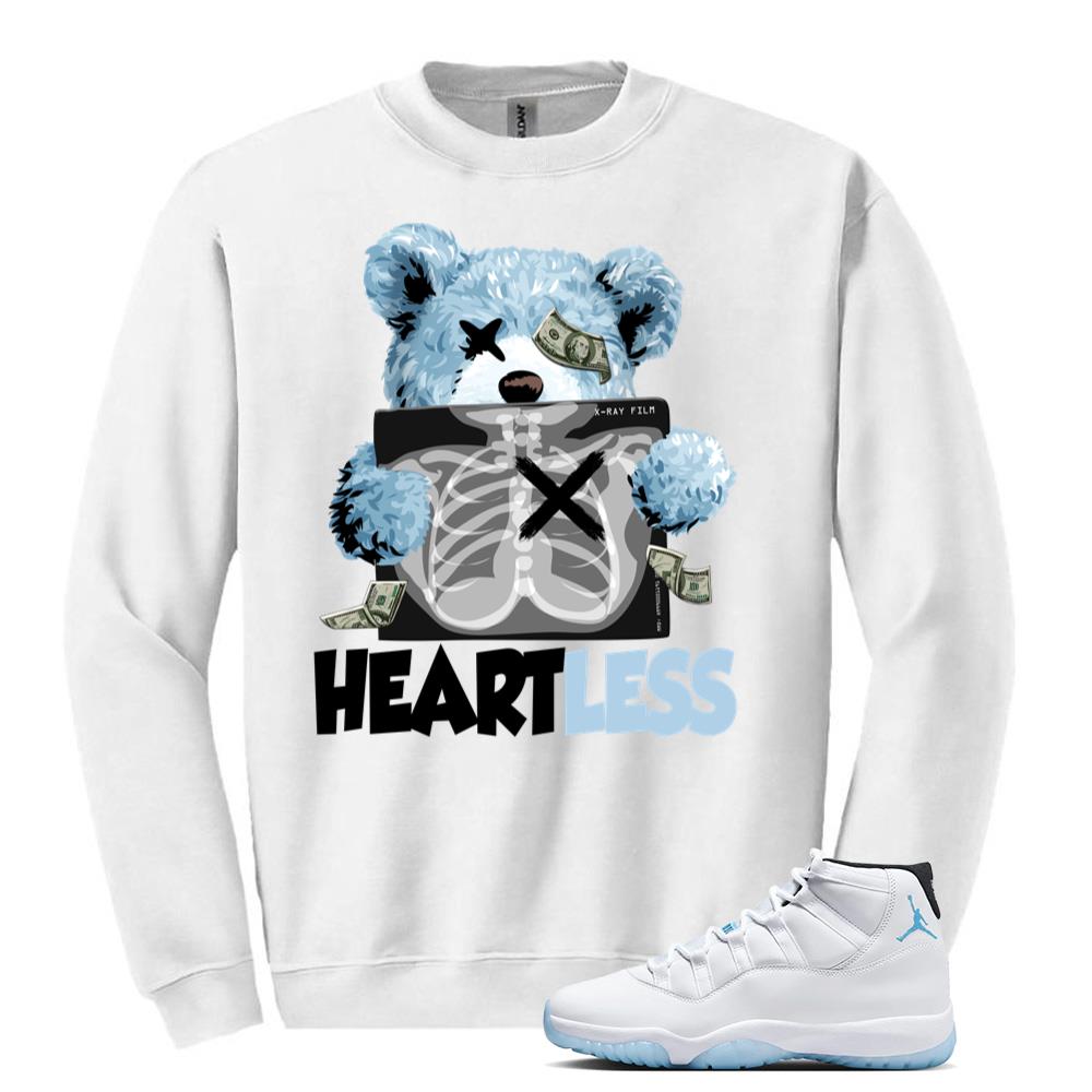 Air Jordan 11 Retro Legend Blue Sweatshirt to Match Heartless CT8012-104 Match Sneaker Tee