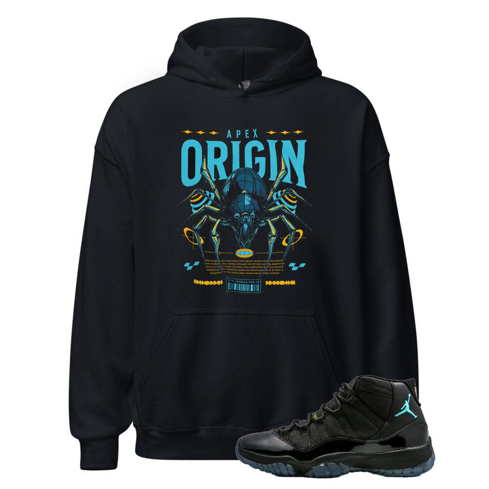 Air Jordan 11 Retro Gamma Blue Hoodie to Match Apex Origin Design 378037-006 Match Sneaker Tee