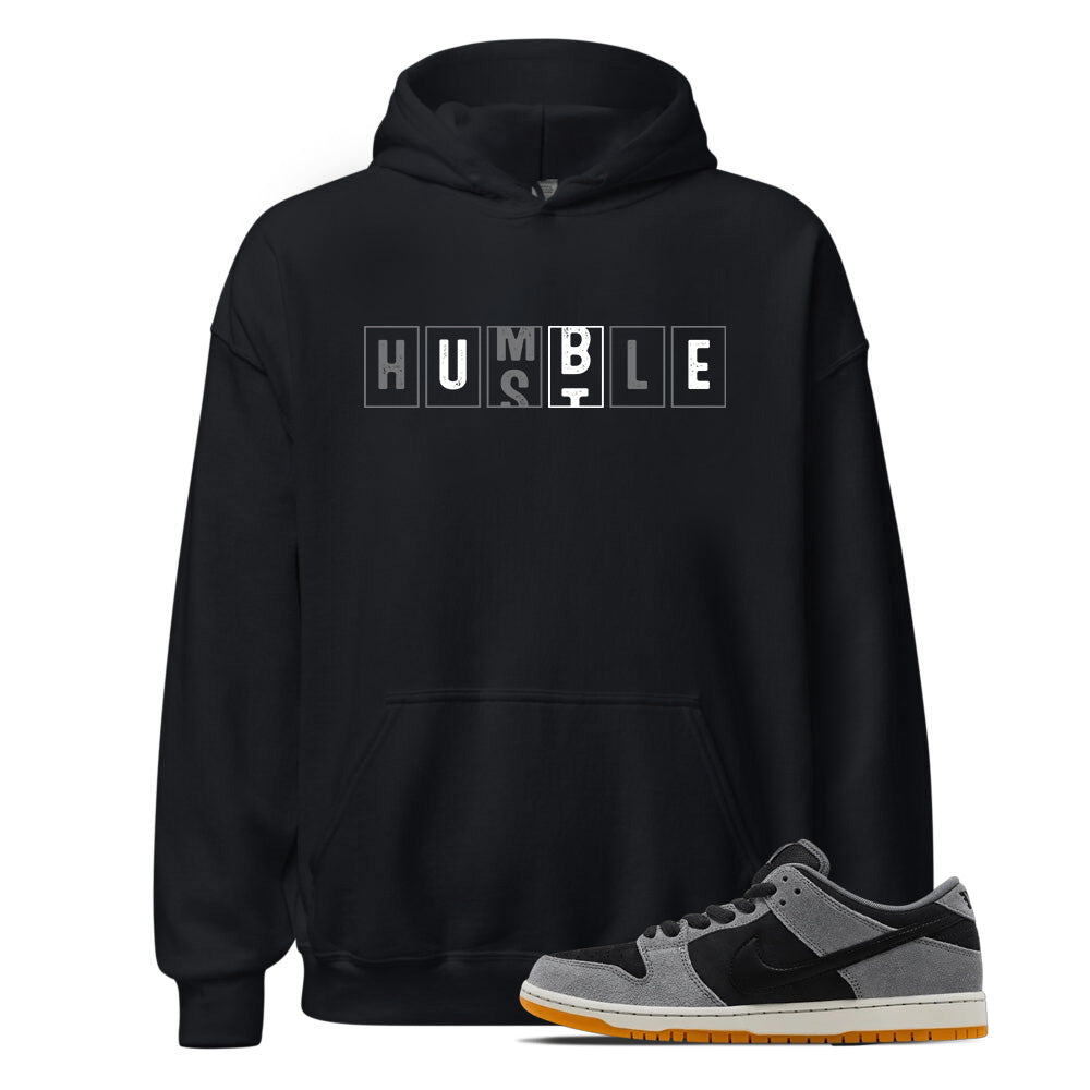 Nike Dunk Low Grey Black Hoodie to Match Humble HF3063-001 Match Sneaker Tee