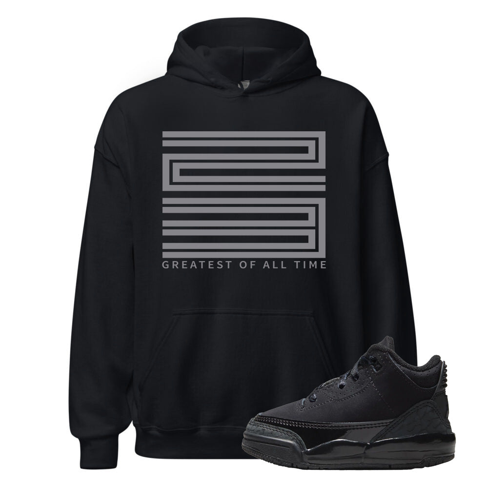 Air Jordan 3 Black Cat Hoodie to Match GOAT Greatest Of All Time CT8532-001 Match Sneaker Tee