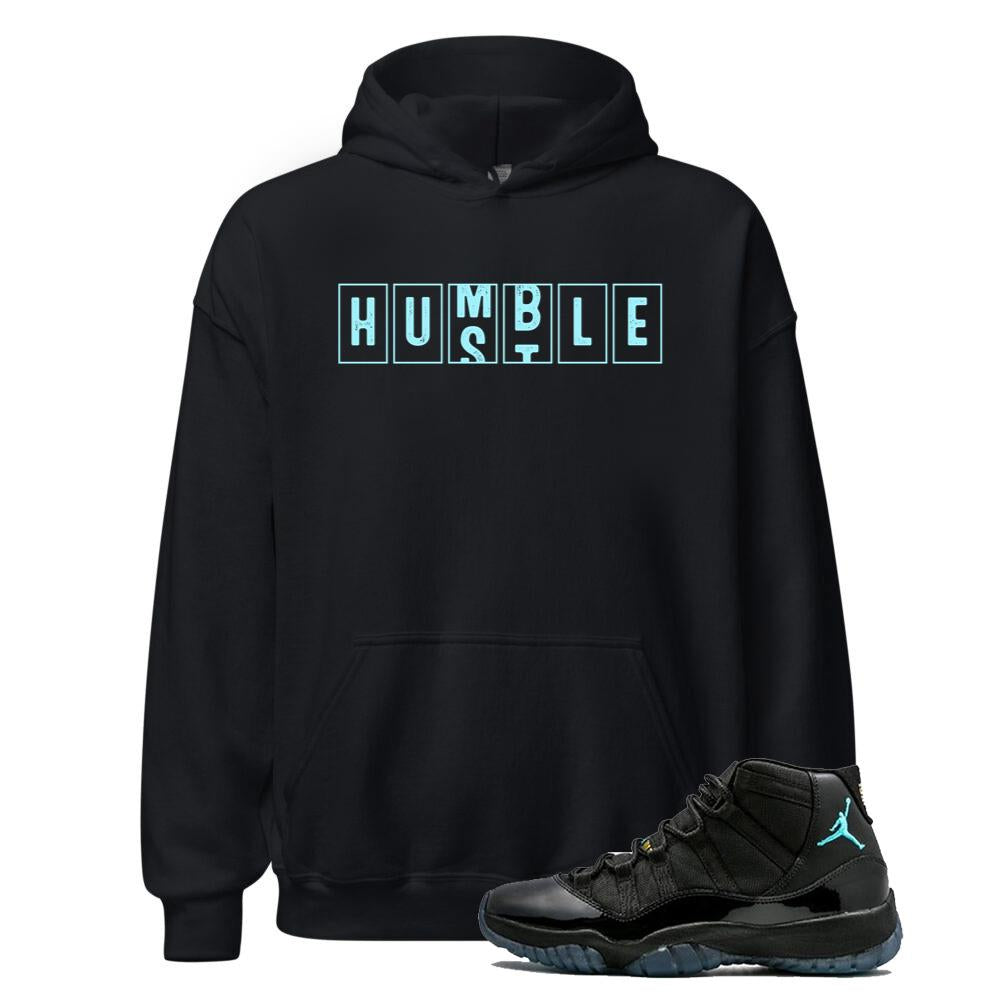 Air Jordan 11 Retro Gamma Blue Shirt to Match Humble Hustle Hoodie 378037-006 Match Sneaker Tee