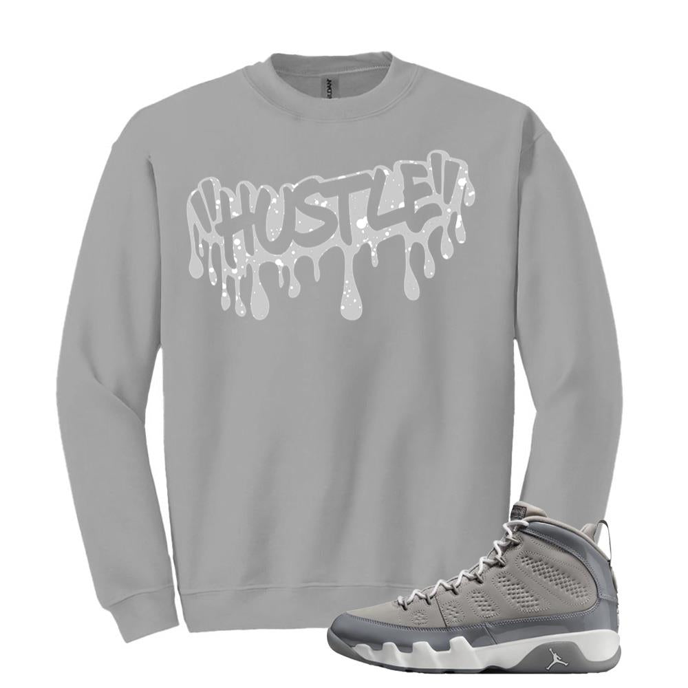 Jordan 9 Retro Cool Grey Sweatshirt to Match Hustle HV4794-011 Match Sneaker Tee