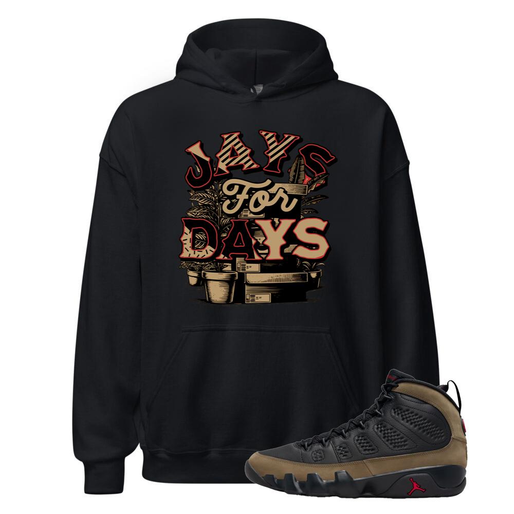 Air Jordan 9 Olive Shirt to Match Jays For Days Hoodie HV4794-030 Match Sneaker Tee
