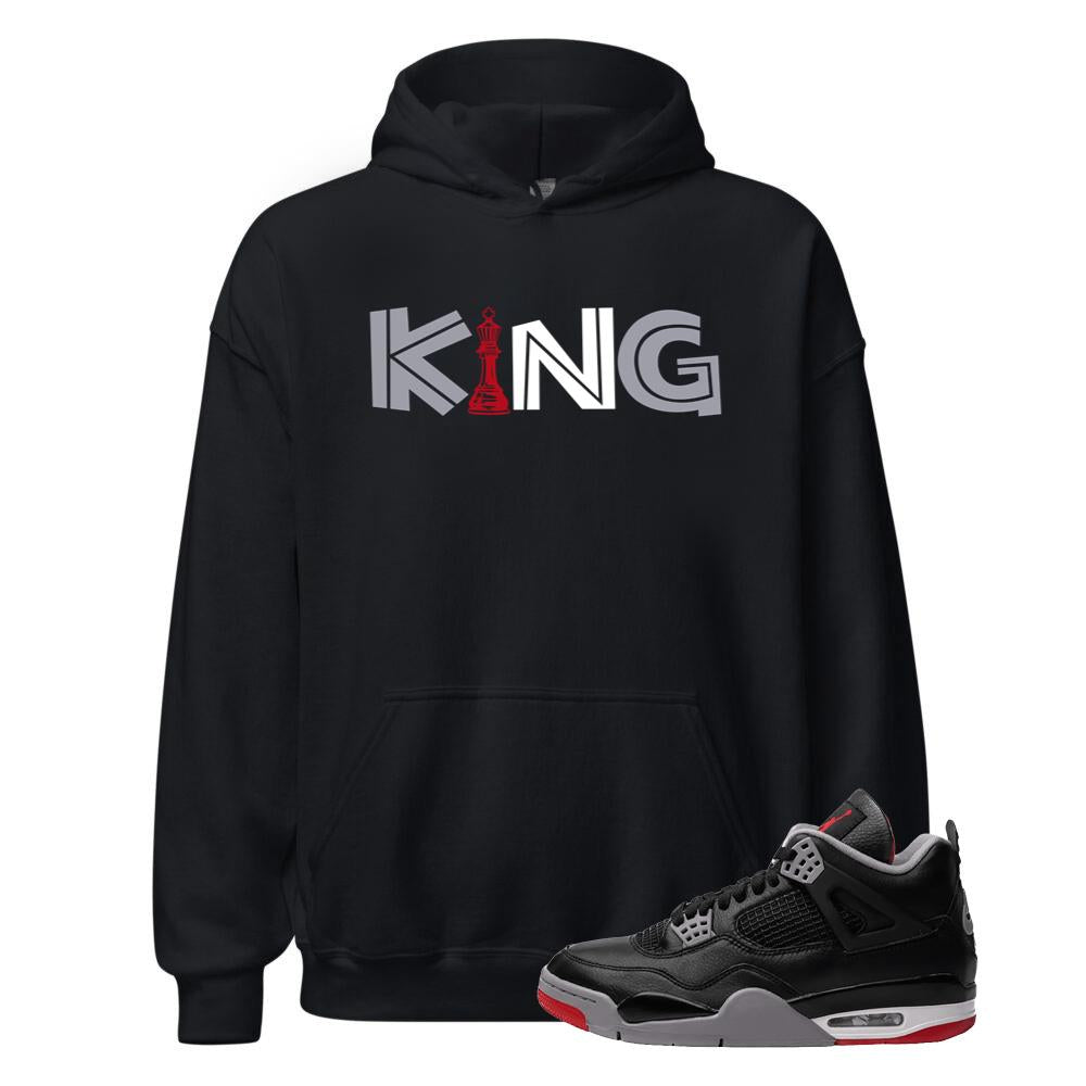 Air Jordan 4 BRED Reimagined Shirt to Match King Hoodie FV5029-006 Match Sneaker Tee