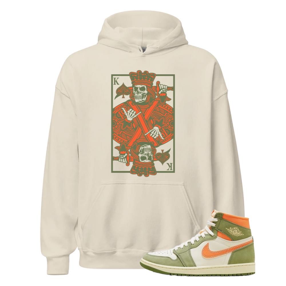 Air Jordan 1 High OG Craft Celadon Shirt to Match King Of Spades Hoodie FB9934-300 Match Sneaker Tee